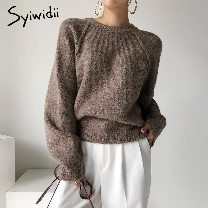 Low Prices Awakecrm Back to College Syiwidii Woman Sweaters Autumn Winter Korean Pullovers Long Sleeve O Neck Knitted Tops Harajuku Casual Jumpers Gray Khaki Low Prices Awakecrm Back to College Syiwidii Woman Sweaters Autumn Winter Korean Pullovers Long Sleeve O Neck Knitted Tops Harajuku Casual Jumpers Gray Khaki