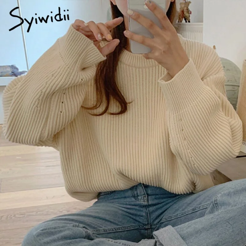 Lowest Price Awakecrm Back to College Syiwidii Womens Fall Winter Sweaters New Oversized Knitted Pullover Long Sleeve O-neck Casual Loose Harajuku Striped Tops Lowest Price Awakecrm Back to College Syiwidii Womens Fall Winter Sweaters New Oversized Knitted Pullover Long Sleeve O-neck Casual Loose Harajuku Striped Tops
