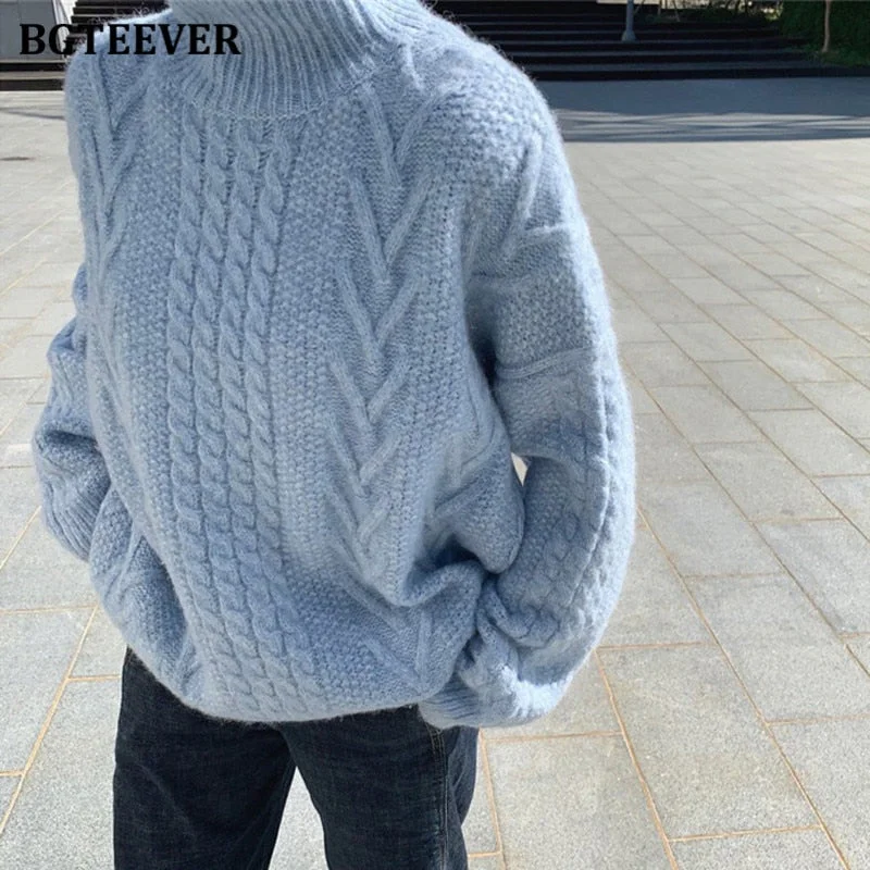 Price Cut Awakecrm Christmas Gift BGTEEVER Autumn Vintage Thicken Warm Women Twisted Striped Knitted Jumpers Casual Full Sleeve Loose Female Knitted Sweaters Price Cut Awakecrm Christmas Gift BGTEEVER Autumn Vintage Thicken Warm Women Twisted Striped Knitted Jumpers Casual Full Sleeve Loose Female Knitted Sweaters