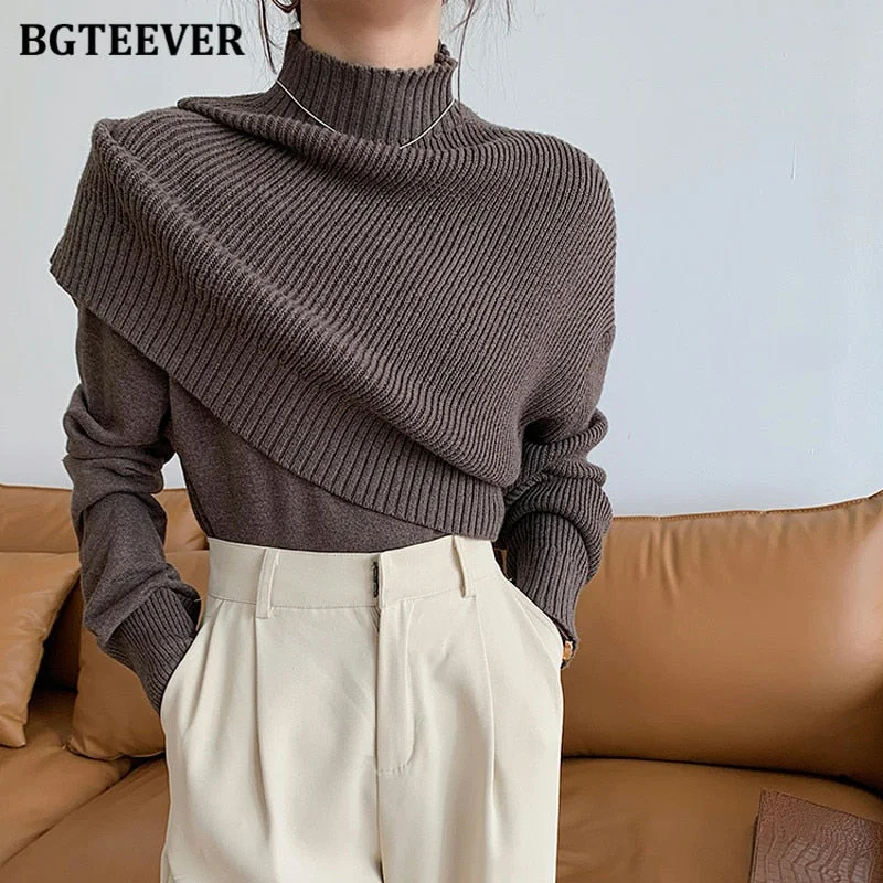 Clearance Items Awakecrm Christmas Gift BGTEEVER Casual Half Turtleneck Women Knitted Sweaters Pullovers Autumn Winter Fake 2 Pieces Female Pullovers Knitwear Clearance Items Awakecrm Christmas Gift BGTEEVER Casual Half Turtleneck Women Knitted Sweaters Pullovers Autumn Winter Fake 2 Pieces Female Pullovers Knitwear