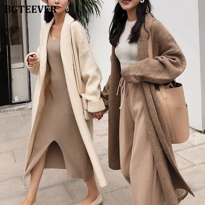 Extra Discounts Awakecrm Christmas Gift BGTEEVER Stylish Chic Oversized Knitted Cardigans for Women V-neck Soft Warm Loose Female Sweater Cardigans Autumn Winter Extra Discounts Awakecrm Christmas Gift BGTEEVER Stylish Chic Oversized Knitted Cardigans for Women V-neck Soft Warm Loose Female Sweater Cardigans Autumn Winter