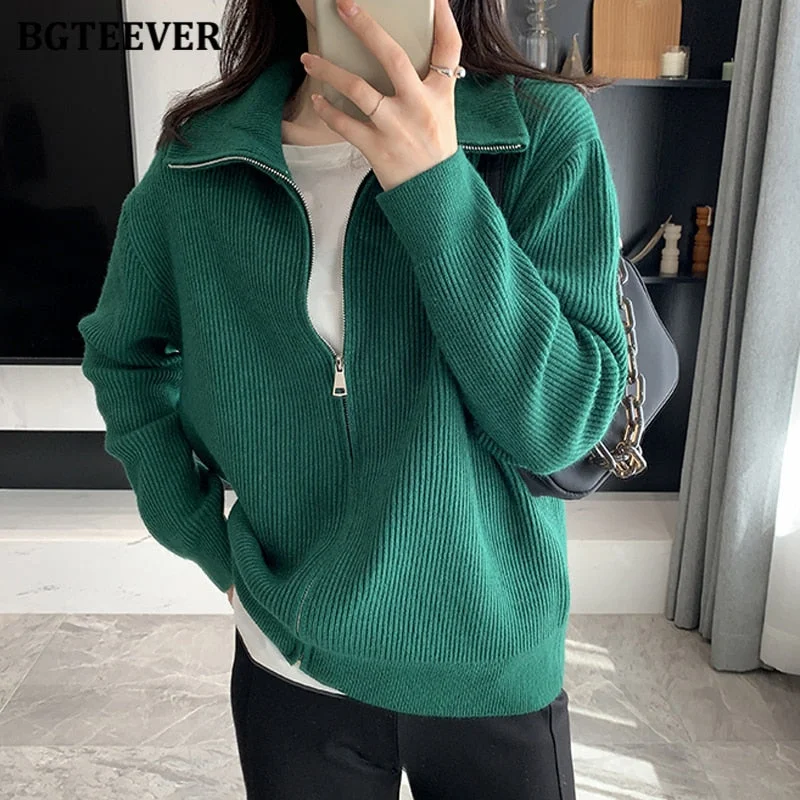Can't Miss Awakecrm Christmas Gift BGTEEVER Vintage Thicken Turtleneck Women Cardigans Tops Autumn Winter Loose Zippers Casual Female Knitted Sweaters Can't Miss Awakecrm Christmas Gift BGTEEVER Vintage Thicken Turtleneck Women Cardigans Tops Autumn Winter Loose Zippers Casual Female Knitted Sweaters