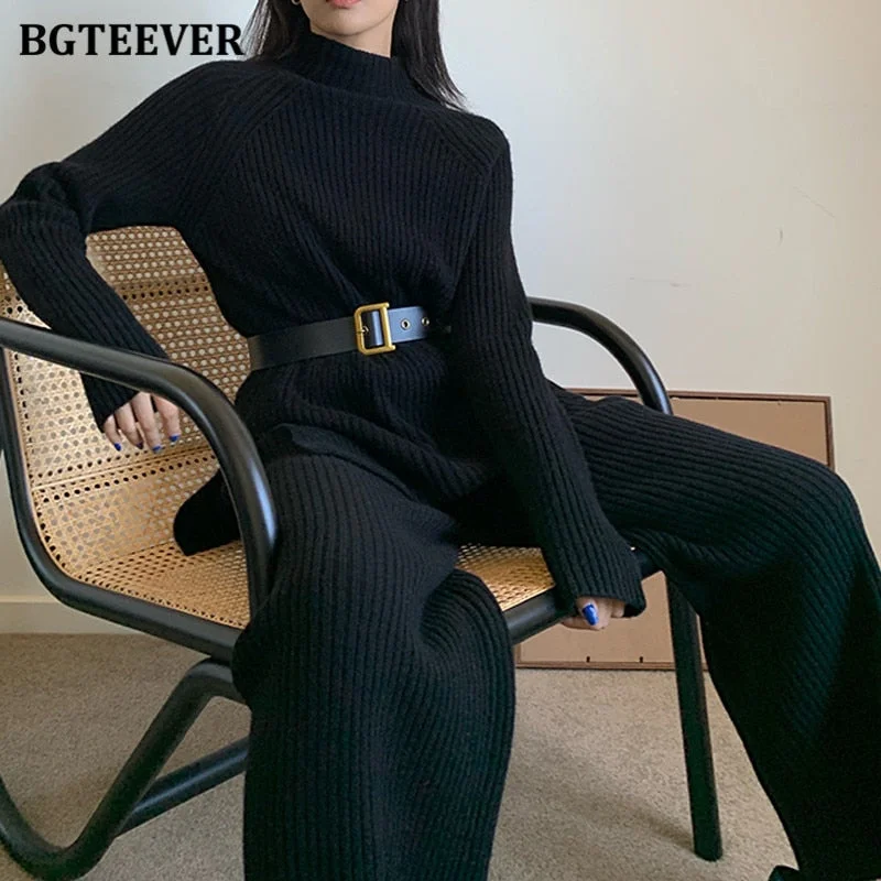Daily Deals Awakecrm Christmas Gift BGTEEVER Vintage Women Solid Knitted Set Autumn Long Sleeve Pullovers & Elastic Waist Pants Ladies 2 Pieces Sweaters Set Daily Deals Awakecrm Christmas Gift BGTEEVER Vintage Women Solid Knitted Set Autumn Long Sleeve Pullovers & Elastic Waist Pants Ladies 2 Pieces Sweaters Set
