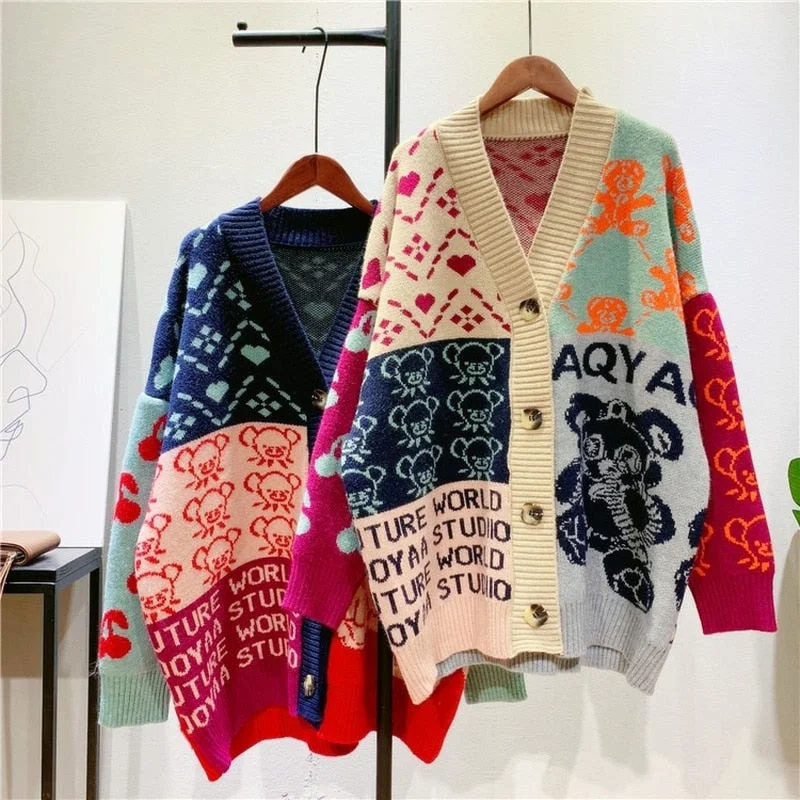 Big Savings Awakecrm Christmas Gift EBAIHUI Autumn Women Casual Cardigan Sweater Long Sleeve Loose Knit Tops Chic Korean Kawaii Print Fashion Button Up Sweaters Big Savings Awakecrm Christmas Gift EBAIHUI Autumn Women Casual Cardigan Sweater Long Sleeve Loose Knit Tops Chic Korean Kawaii Print Fashion Button Up Sweaters