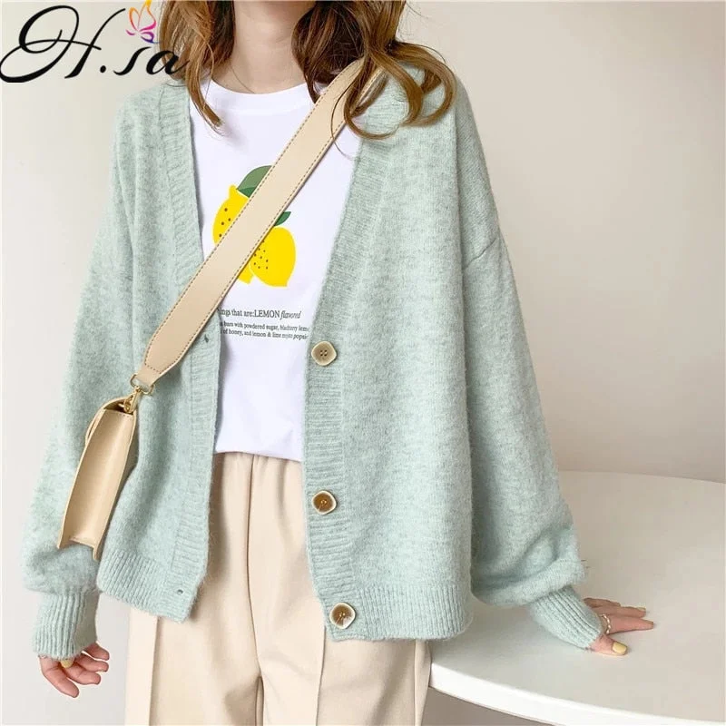 Daily Deals Awakecrm Christmas Gift H.SA Women Sweater Cardigan Winter Solid Cashmere Top Casual Cardigans Chic Korean Fashion Winter Knit Jacket sueters mujer Daily Deals Awakecrm Christmas Gift H.SA Women Sweater Cardigan Winter Solid Cashmere Top Casual Cardigans Chic Korean Fashion Winter Knit Jacket sueters mujer