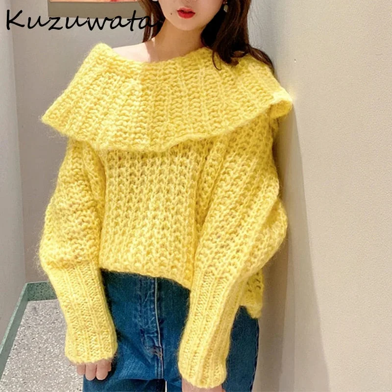 Price Drop Awakecrm Christmas Gift Kuzuwata Japanese Sweet Jumpers Autumn New Pullover Slash Neck Lapel Backless Drawstring Long Sleeve Solid Knitted Sweaters Price Drop Awakecrm Christmas Gift Kuzuwata Japanese Sweet Jumpers Autumn New Pullover Slash Neck Lapel Backless Drawstring Long Sleeve Solid Knitted Sweaters