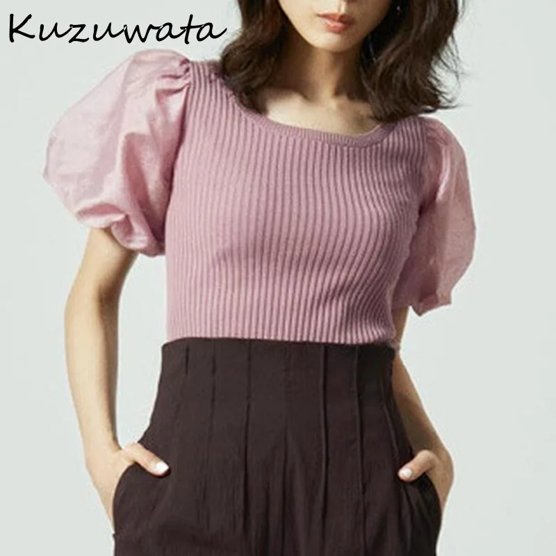 Weekend Special Awakecrm Christmas Gift Kuzuwata New Autumn Fashion Women Jumpers O Neck Lantern Short Sleeve Solid Knitted Pullovers Temperament Sweet Sweaters Weekend Special Awakecrm Christmas Gift Kuzuwata New Autumn Fashion Women Jumpers O Neck Lantern Short Sleeve Solid Knitted Pullovers Temperament Sweet Sweaters