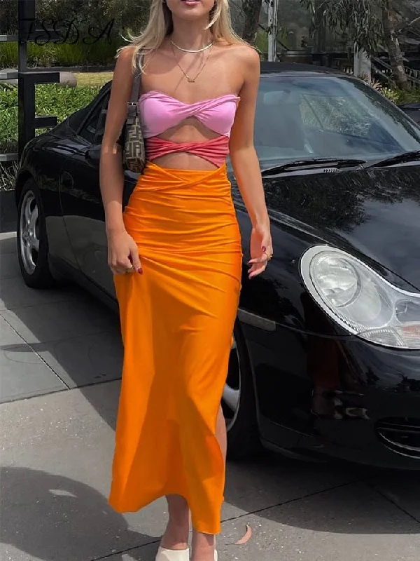 Extra Savings Awakecrm Patchwork Y2K Strapless Bodycon Dress Sexy Women Hollow Out Sleeveless Backless Summer Beach Dresses Party Club Midi Extra Savings Awakecrm Patchwork Y2K Strapless Bodycon Dress Sexy Women Hollow Out Sleeveless Backless Summer Beach Dresses Party Club Midi