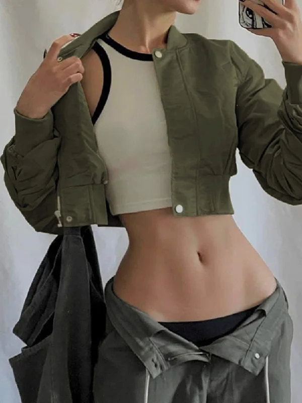 Price Blitz Awakecrm Heyoungirl Fashion Women Military Cropped Jacket Vintage Green Zip Up Slim Y2K Coat Casual Safari Style Grunge Sweatshirt Winter Price Blitz Awakecrm Heyoungirl Fashion Women Military Cropped Jacket Vintage Green Zip Up Slim Y2K Coat Casual Safari Style Grunge Sweatshirt Winter