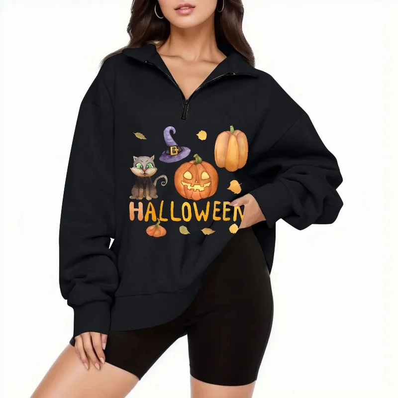 Great Deals Joskka Female Oversize Pumpkin Cat Graphic Halloween Sweatshirt Zipper Lapel Pullover Long Sleeve Oversized Hoodie Female Clothing Fall Great Deals Joskka Female Oversize Pumpkin Cat Graphic Halloween Sweatshirt Zipper Lapel Pullover Long Sleeve Oversized Hoodie Female Clothing Fall