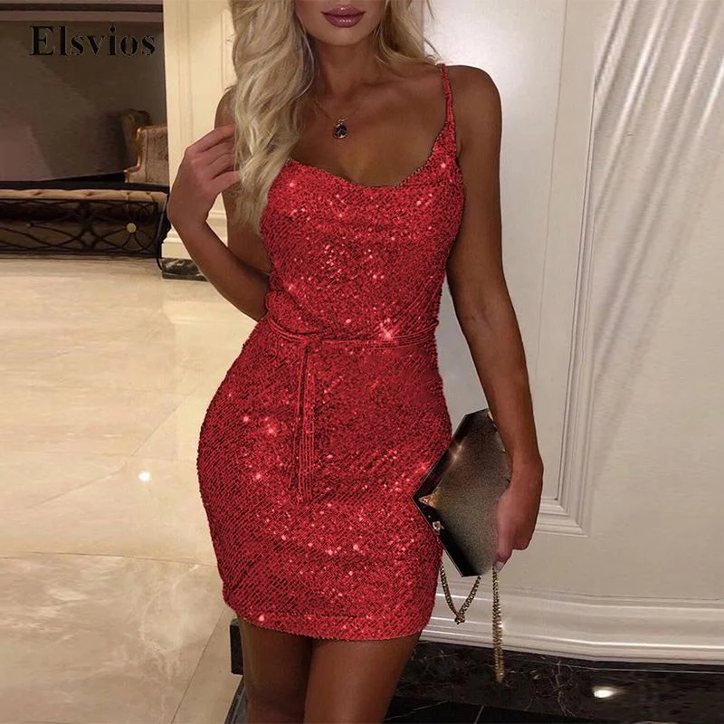 The Best Prices Sexy Slash Neck Sleeveless Bodycon Mini Dress Elegant Women Sling Sequin Dress Fashion Solid Lace-Up Glitter Party Dress Vestido The Best Prices Sexy Slash Neck Sleeveless Bodycon Mini Dress Elegant Women Sling Sequin Dress Fashion Solid Lace-Up Glitter Party Dress Vestido