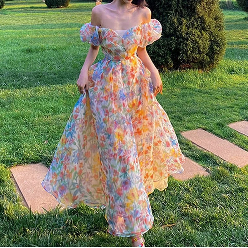 Clearance Event Awakecrm Summer Floral Design Elegant Midi Dresses Women Short Sleeve Vintage Beach Strap Dress Office Lady One Piece Dress Korean Clearance Event Awakecrm Summer Floral Design Elegant Midi Dresses Women Short Sleeve Vintage Beach Strap Dress Office Lady One Piece Dress Korean