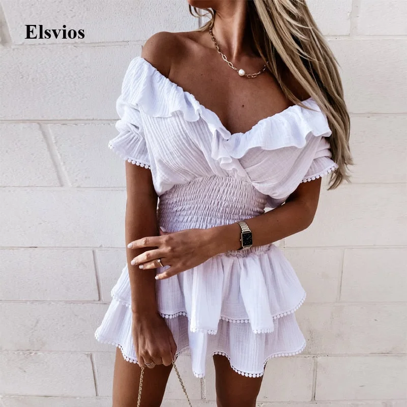 Don't Wait Summer Short Sleeve Women Party Dress Elegant Spring V Neck Lace Mini Dress Fashion Sexy Off Shoulder Ruffle Mini Dress Vestidos Don't Wait Summer Short Sleeve Women Party Dress Elegant Spring V Neck Lace Mini Dress Fashion Sexy Off Shoulder Ruffle Mini Dress Vestidos