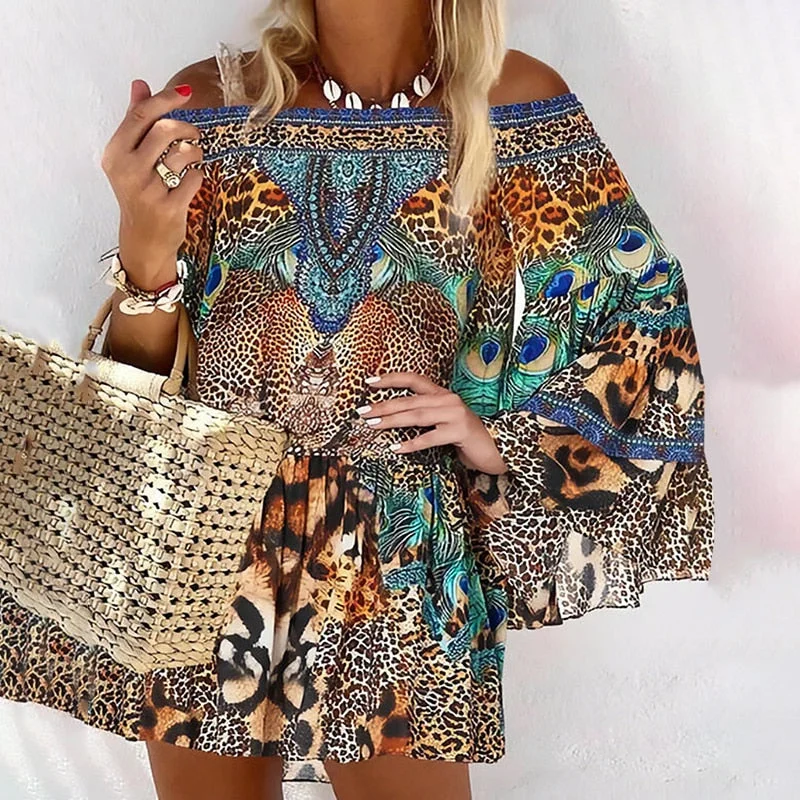 Massive Deals Awakecrm Women Off Shoulder Elegant MIni Dress Female Sexy Cocktail Party Dress Leopad Print Long Sleeve Dress Massive Deals Awakecrm Women Off Shoulder Elegant MIni Dress Female Sexy Cocktail Party Dress Leopad Print Long Sleeve Dress