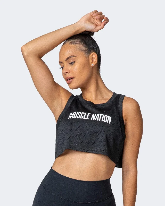 Members Only Agile Ultra Cropped Tank - Black