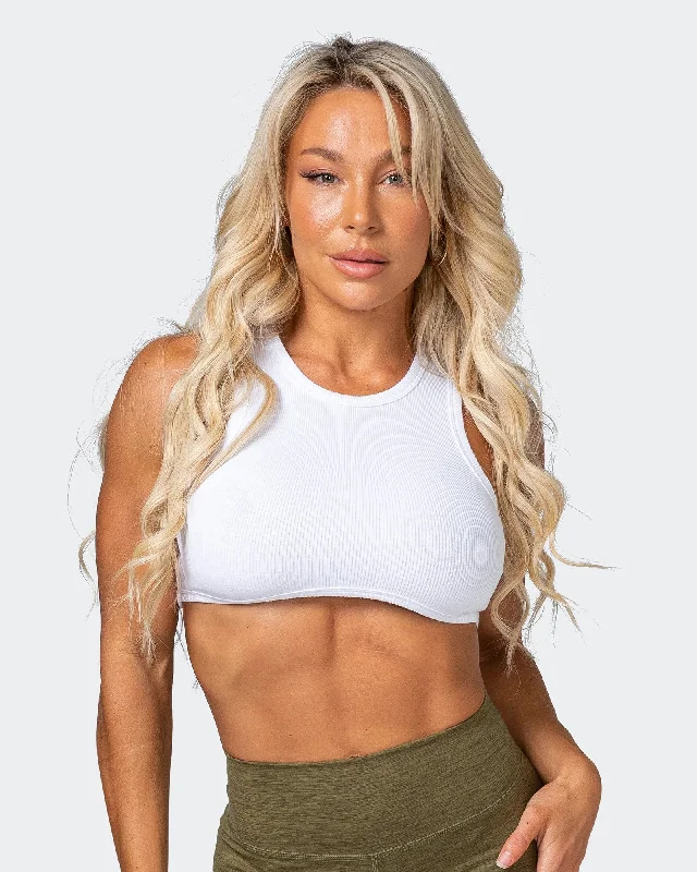 Price Buster HBxMN Bliss Rib Cropped Tank - White