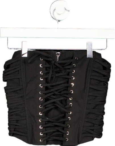 Exclusive Offers Luxe To Kill Black Lace Up Corset UK 6