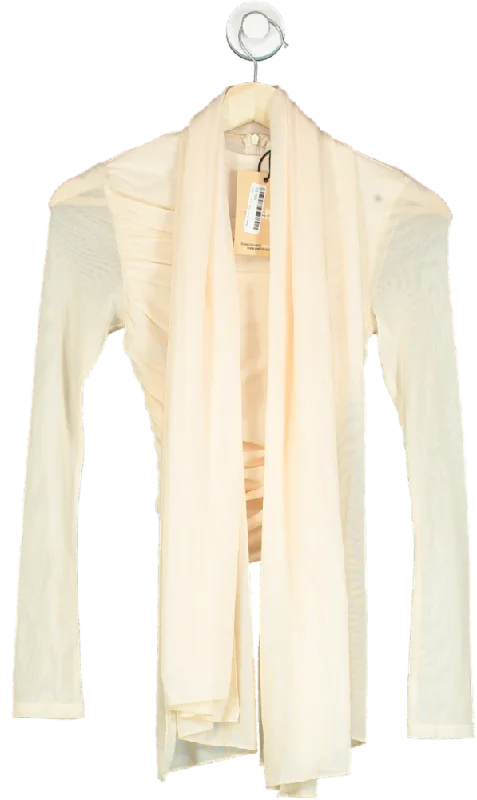 Holiday Sale Mars The Label Off White Mesh Sleeve Knot Detail Co Ord UK 6