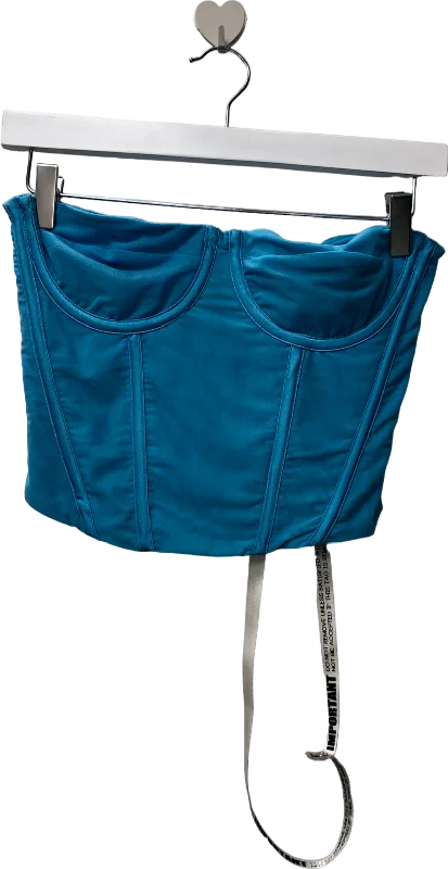 Weekend Deal Mistress Rocks Blue Aqua Strapless Corset UK S