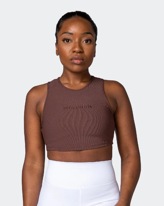 Extra Discounts Off Duty Rib Cropped Tank - Coffee
