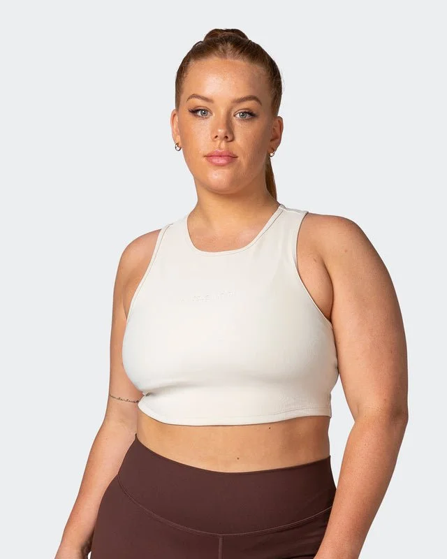 Incredible Offers Off Duty Rib Cropped Tank - Cream