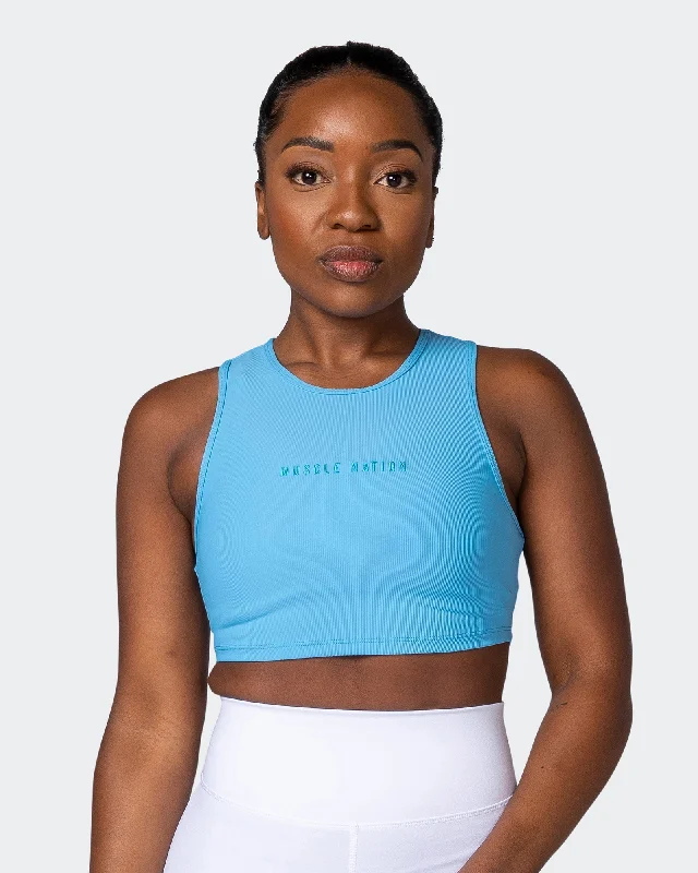 Bonus Savings Off Duty Rib Cropped Tank - Ibiza Blue