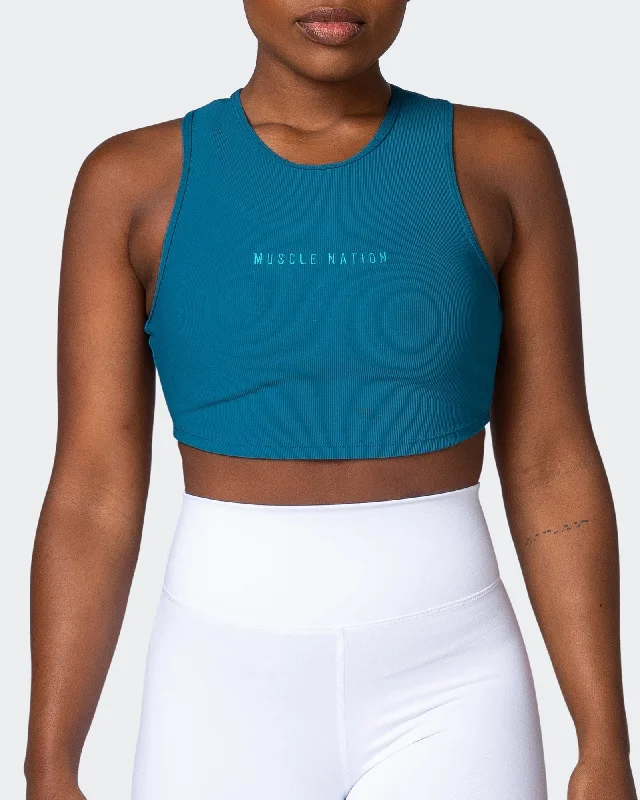 Must-Have Deals Off Duty Rib Cropped Tank - Marine