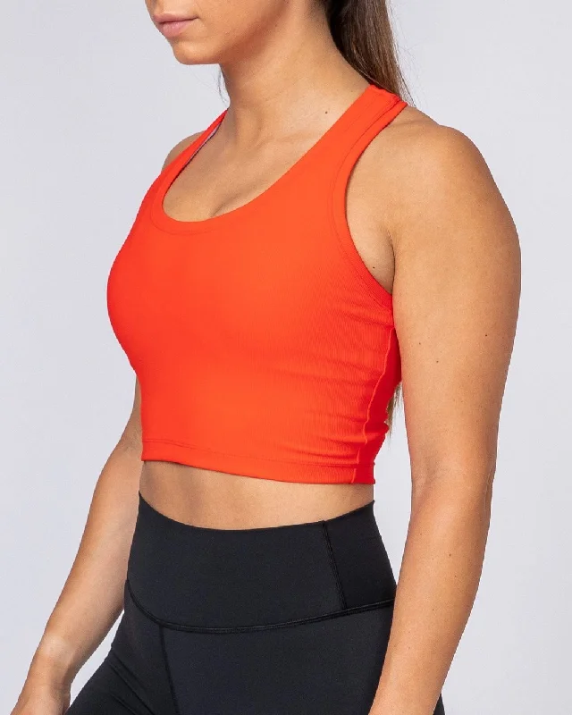 Savings Spectacular Ribbed Cropped Tank - Infrared