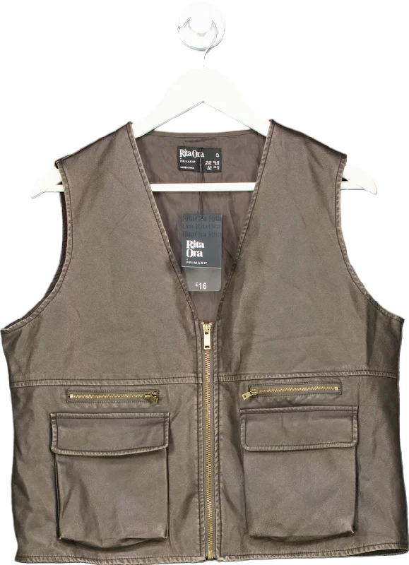 Bargain Bin Rita Ora Brown Utility Vest UK S