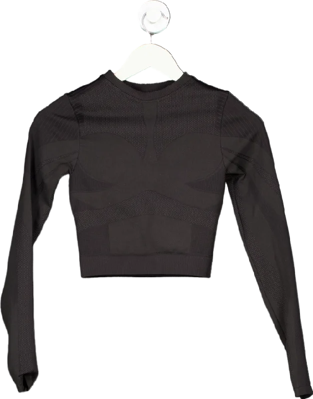Savings Galore TheGivingMovement Black Seamless Long Sleeve Top UK XS