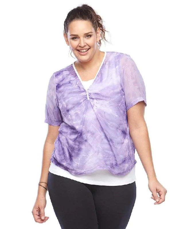 Limited Quantity Tie Dyed Double Tee -purple