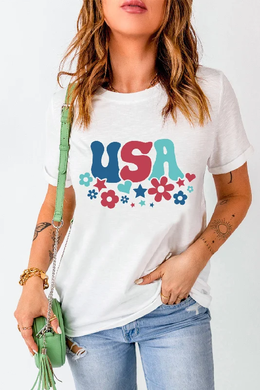 Unbeatable Prices USA Round Neck Short Sleeve T-Shirt