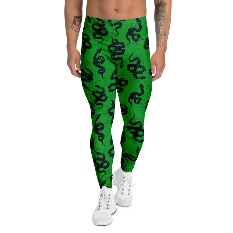 Reduced Prices Green Snake Magic Eye Print Pattern Men's Leggings