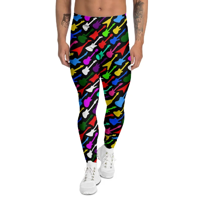 Fantastic Offers Guitars Colorful Print Pattern Men's Leggings