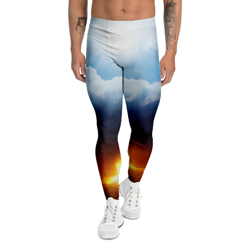 Clearance Items Heaven And Hell Print Men's Leggings
