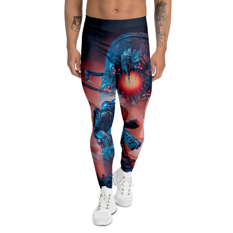 Extra Savings Hunting Alien Worm Print Men's Leggings