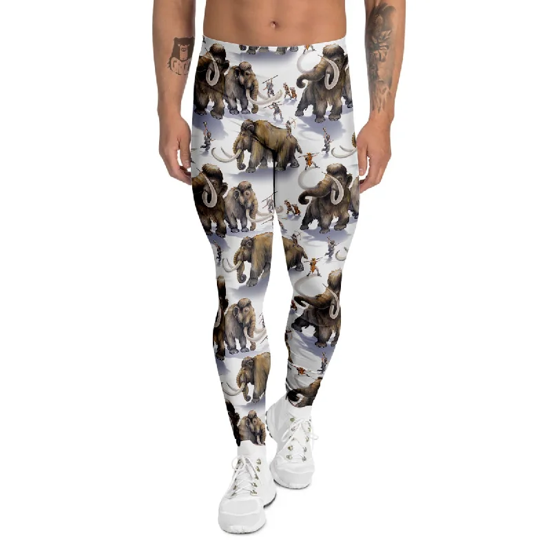 Don't Wait Hunting Mammoth Print Pattern Men's Leggings