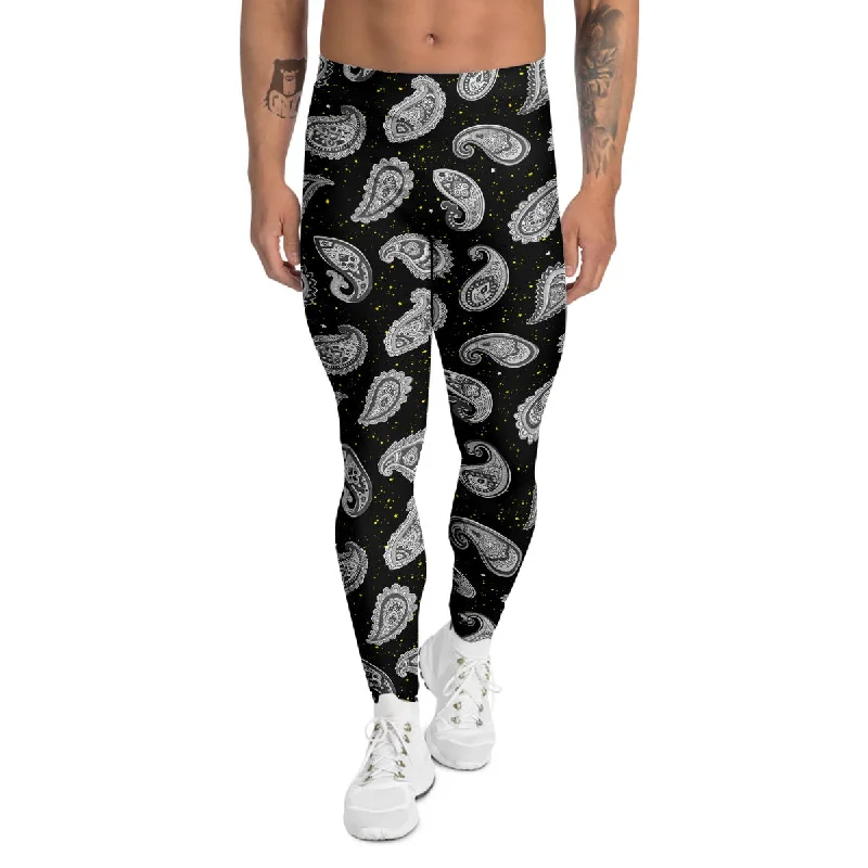 Savings Alert Indian Rug Tribal And Yellow Star Print Pattern Men's Leggings