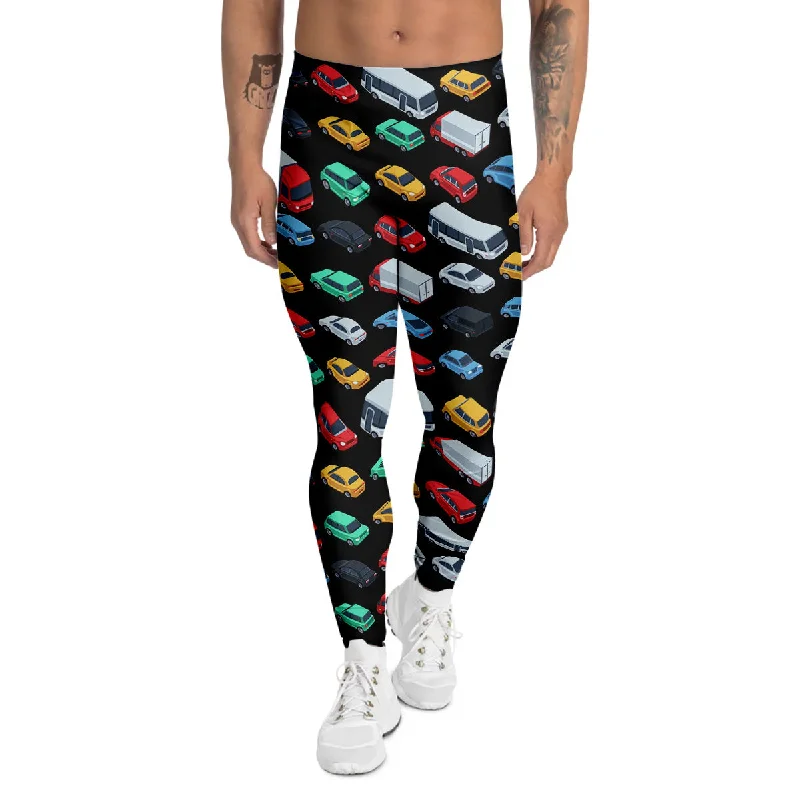 Deal Explosion Isometric Cars Colorful Print Pattern Men's Leggings