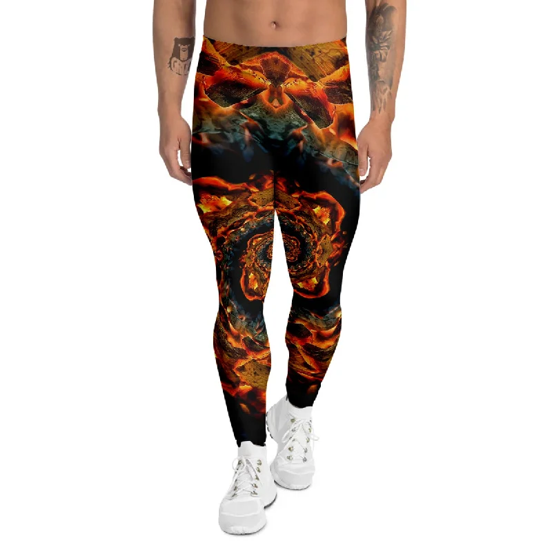 Warehouse Sale Keleidoscope Lava Texture Print Men's Leggings
