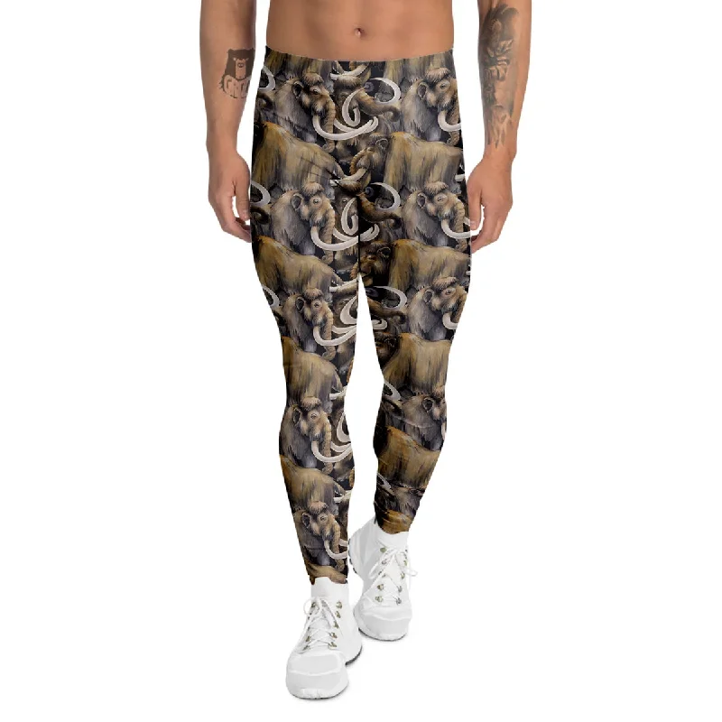 Time-Limited Offer Mammoths Watercolor Print Pattern Men's Leggings