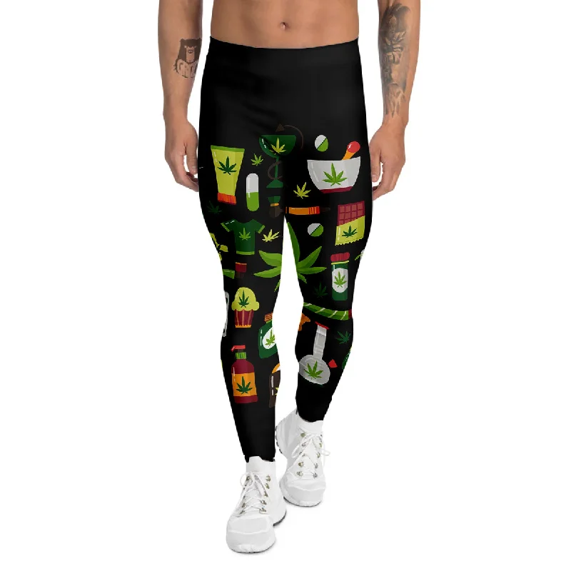 Major Savings Marijuana And Cannabis Print Men's Leggings