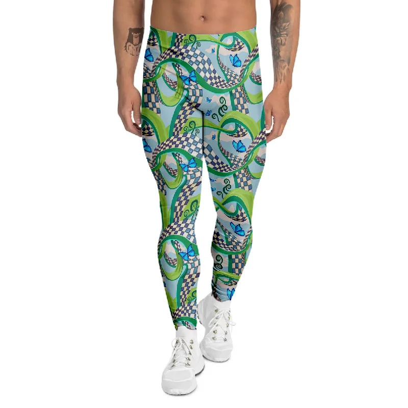Fantastic Offers Maze Checkered Print Pattern Men's Leggings
