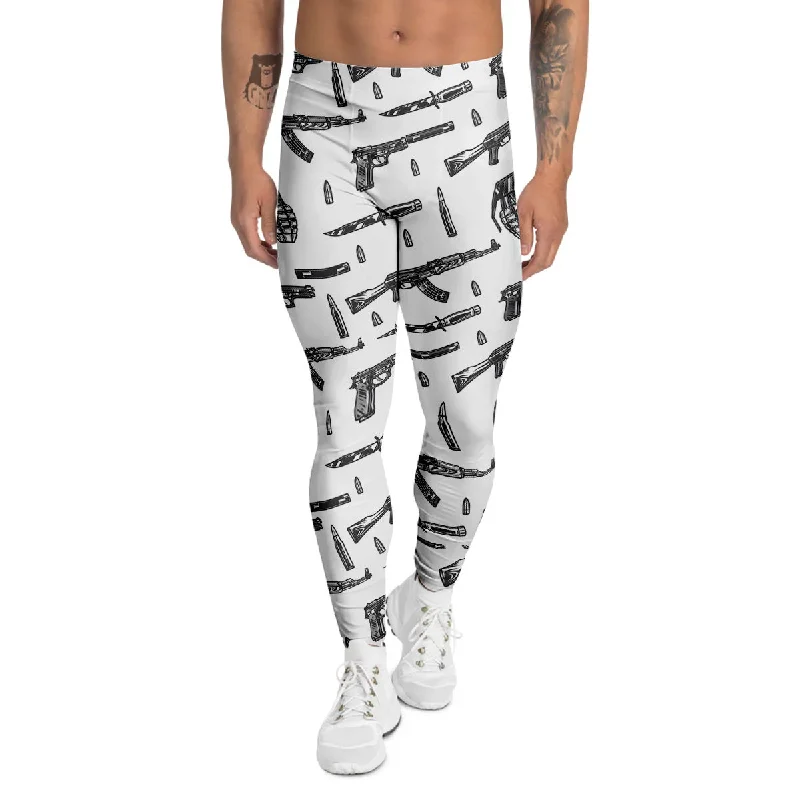 Mega Sale Military Weapon Vintage Print Pattern Men's Leggings
