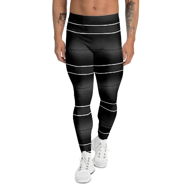 Act Now Monochrome Mexican Serape Print Men's Leggings
