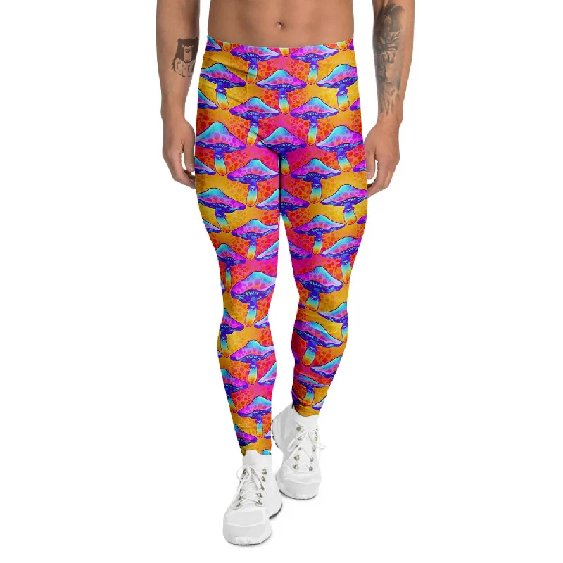 Sale Event Mushroom Psychedelic Hippie Print Pattern Men's Leggings