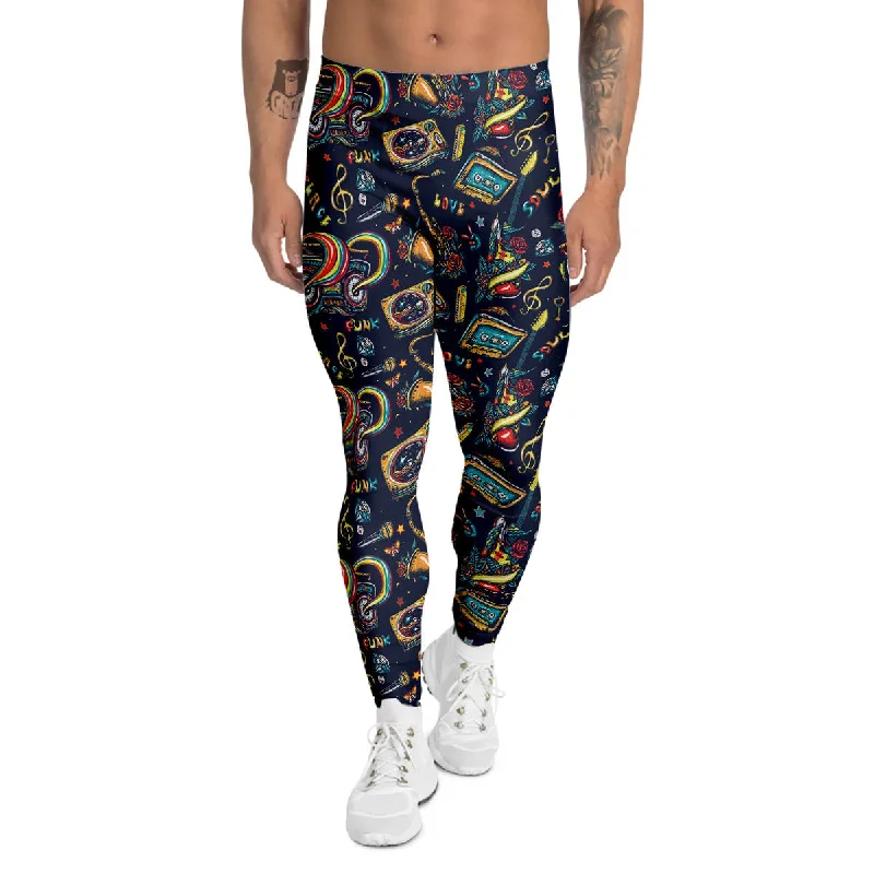 Low Prices Musical Instruments Print Pattern Men's Leggings