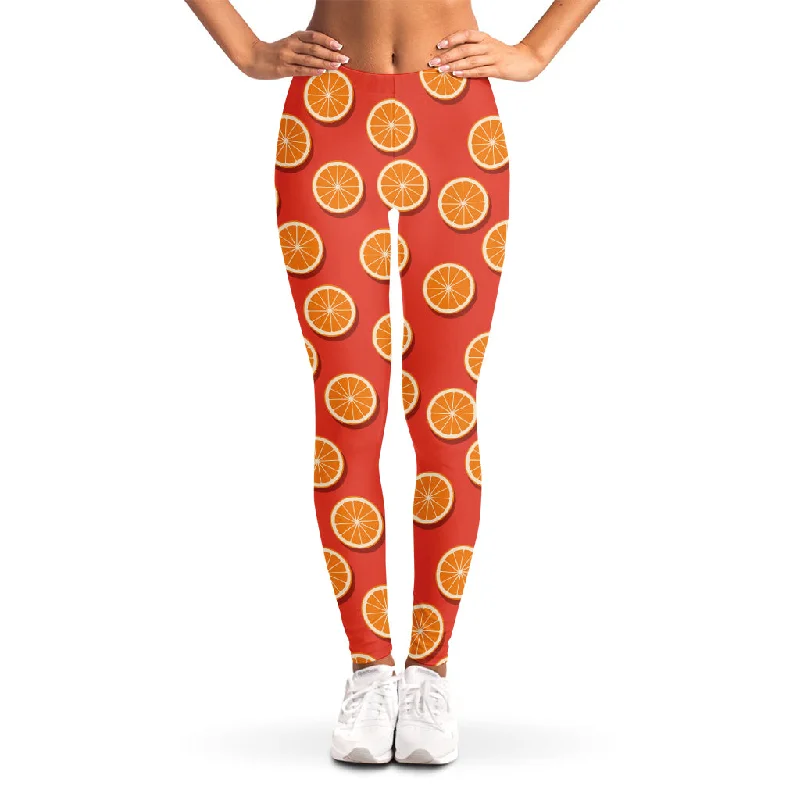 Price Smash Orange Slices Pattern Print Women's Leggings