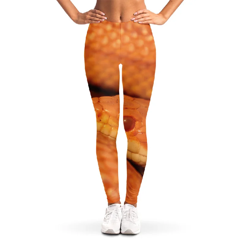 Factory Direct Sale Orange Snake Print Women's Leggings