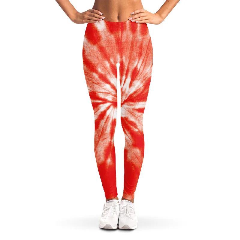 Special Buy Orange Tie Dye Print Women's Leggings
